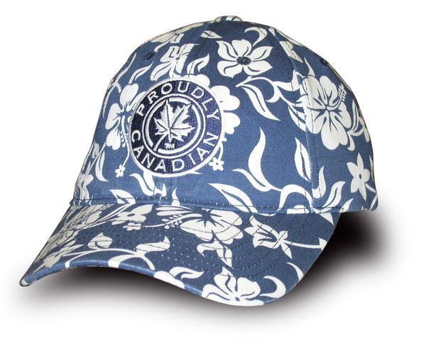 Proudly Canadian Navy Floral Cap