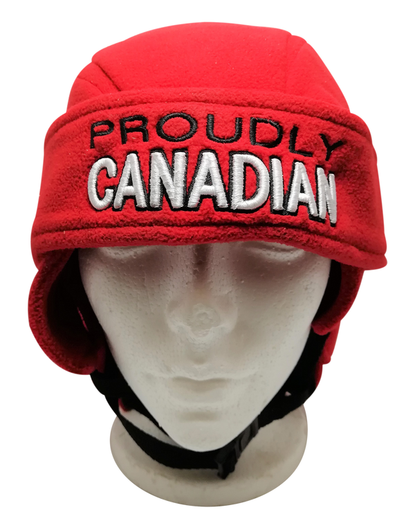 Proudly Canadian Red Fleece Hockey Helmet