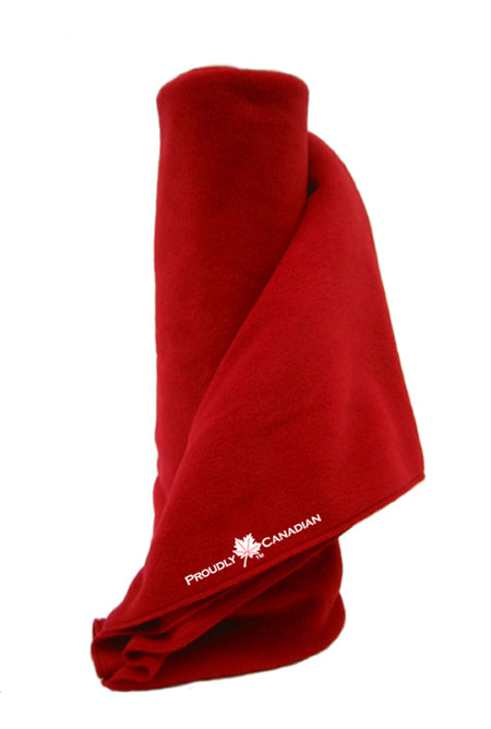 Proudly Canadian Red Fleece Blanket
