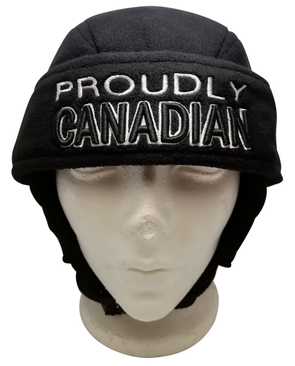 Proudly Canadian Black Fleece Hockey Helmet