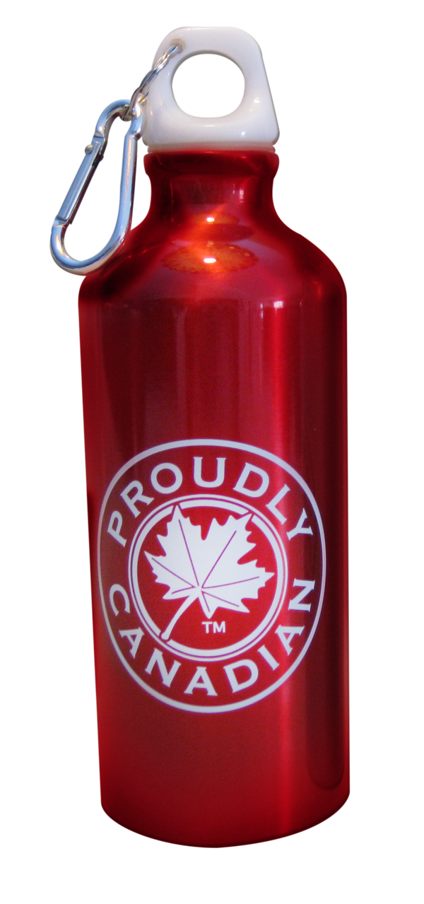 Proudly Canadian Red Aluminum Water Bottle