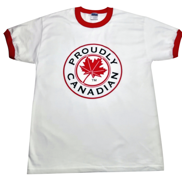 Proudly Canadian Red Ringer T-Shirt